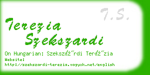 terezia szekszardi business card